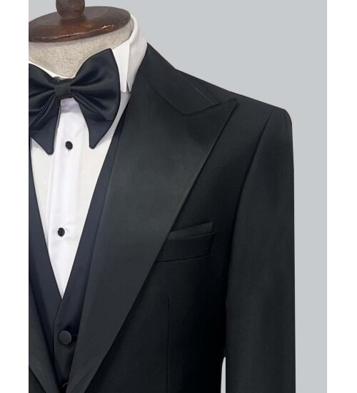 SUIT SARTORIA BLACK WOOL TUXEDO 5568