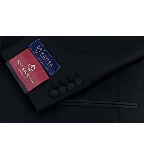 SUIT SARTORIA BLACK WOOL TUXEDO 5568