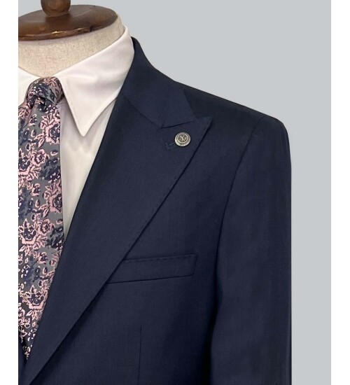 SUIT SARTORIA LINEN NAVY BLUE SUIT 2396