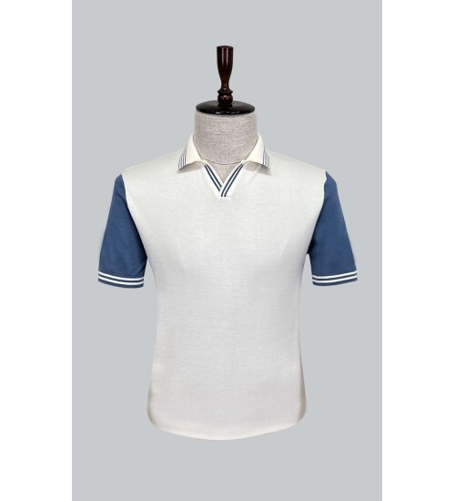 SUIT SARTORIA BEYAZ KISA KOLLU TRİKO T-SHIRT 9020