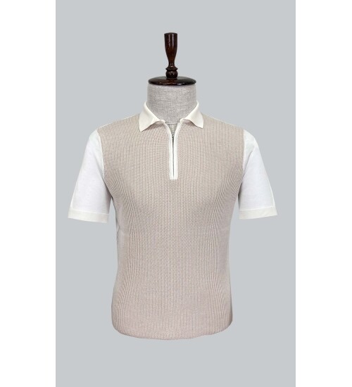 SUIT SARTORIA CAMEL KISA KOLLU TRİKO T-SHIRT 9024