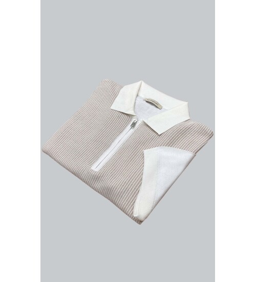 SUIT SARTORIA CAMEL KISA KOLLU TRİKO T-SHIRT 9024