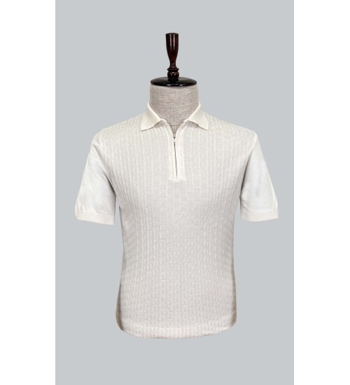 SUIT SARTORIA BEYAZ KISA KOLLU TRİKO T-SHIRT 9021