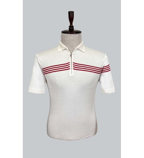SUIT SARTORIA BEYAZ KISA KOLLU TRİKO T-SHIRT 9025