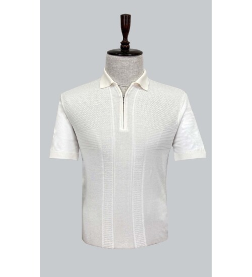 SUIT SARTORIA BEYAZ KISA KOLLU TRİKO T-SHIRT 9022