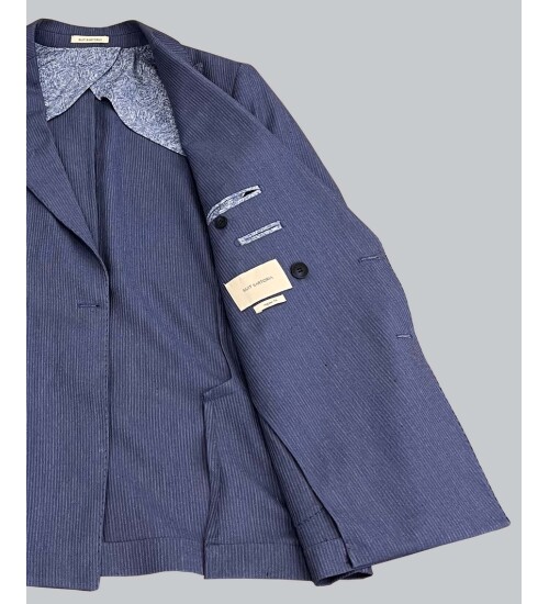 SUIT SARTORIA LIGHT NAVY BLUE LINEN JACKET 4343