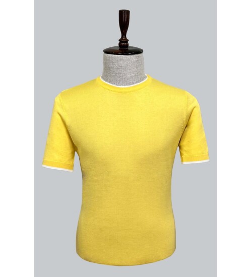 SUIT SARTORIA SARI KISA KOLLU TRİKO T-SHIRT 9017