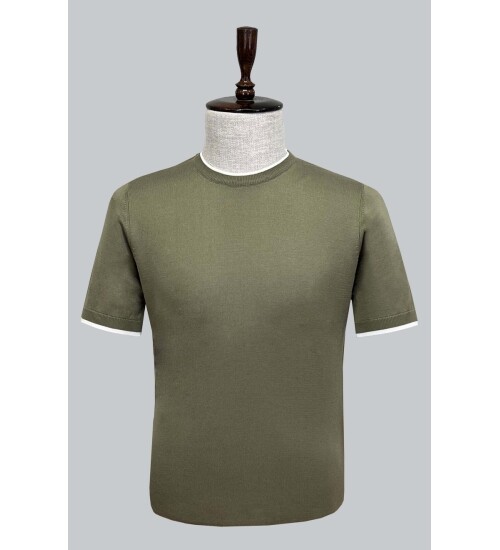 SUIT SARTORIA HAKİ KISA KOLLU TRİKO T-SHIRT 9017