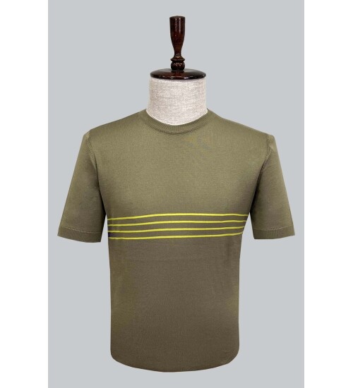 SUIT SARTORIA HAKİ KISA KOLLU TRİKO T-SHIRT 9018
