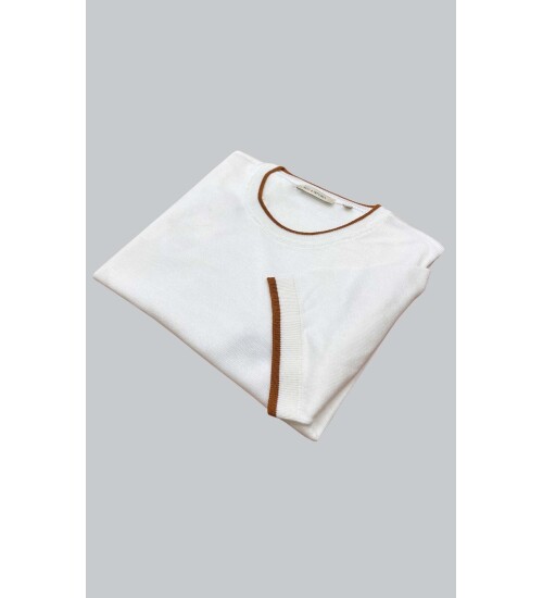 SUIT SARTORIA BEYAZ KISA KOLLU TRİKO T-SHIRT 9017