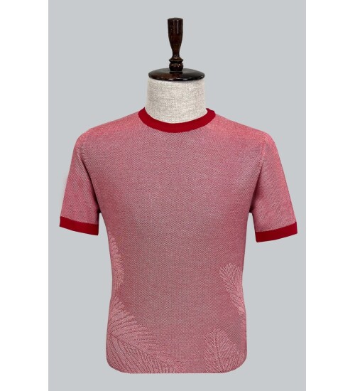 SUIT SARTORIA BORDO KISA KOLLU TRİKO T-SHIRT 9026