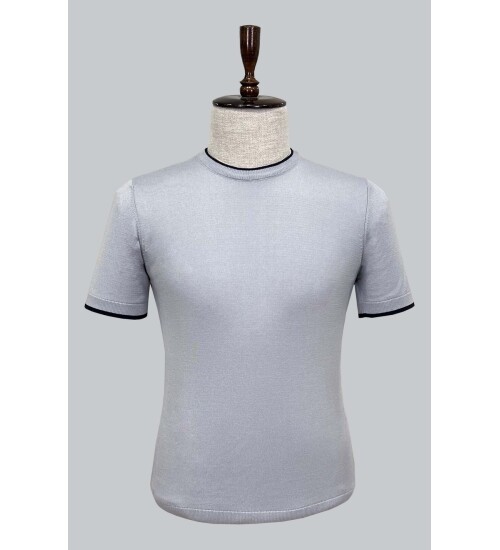 SUIT SARTORIA AÇIK GRİ KISA KOLLU TRİKO T-SHIRT 9017