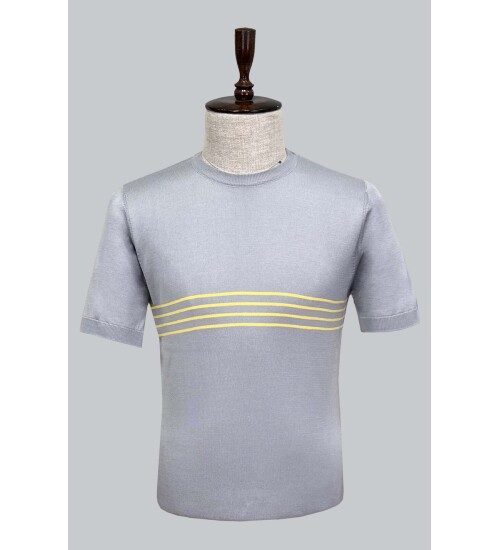 SUIT SARTORIA AÇIK GRİ KISA KOLLU TRİKO T-SHIRT 9018