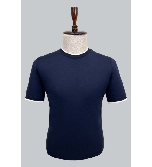 SUIT SARTORIA LACİVERT KISA KOLLU TRİKO T-SHIRT 9017