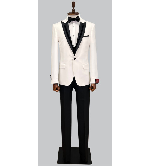 SUIT SARTORIA REMOVABLE LAPEL WHITE TUXEDO 5065