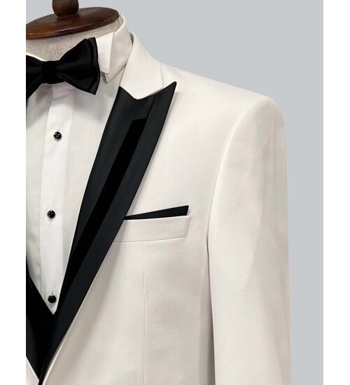 SUIT SARTORIA REMOVABLE LAPEL WHITE TUXEDO 5065