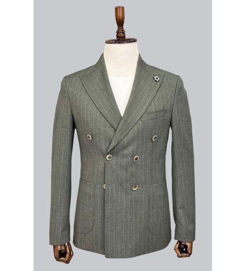 SUIT SARTORIA YEŞİL KETEN KRUVAZE CEKET 4341