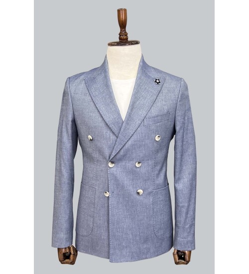 SUIT SARTORIA AÇIK MAVİ KETEN KRUVAZE CEKET 4341