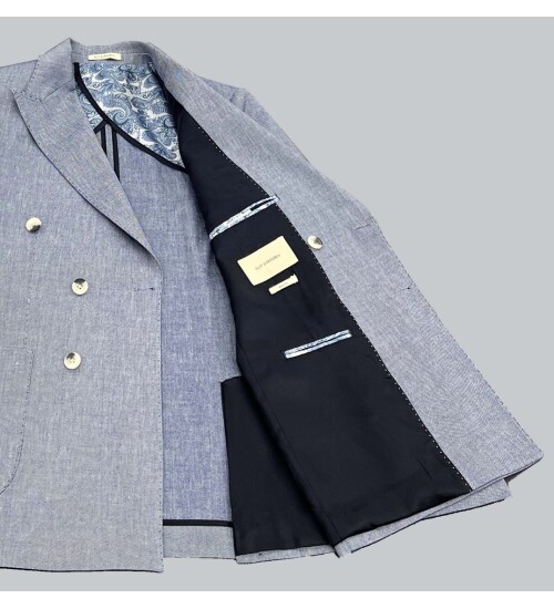 SUIT SARTORIA AÇIK MAVİ KETEN KRUVAZE CEKET 4341