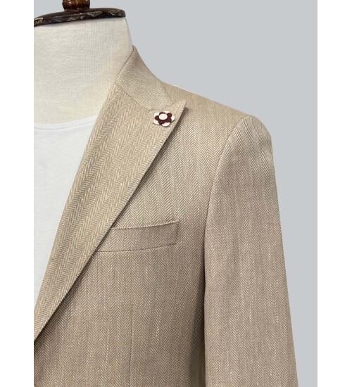 SUIT SARTORIA BEJ KETEN CEKET 4337