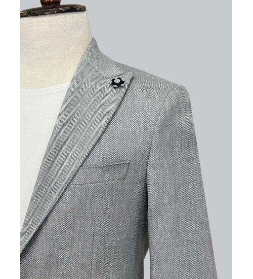 SUIT SARTORIA LIGHT GREY LINEN JACKET 4337