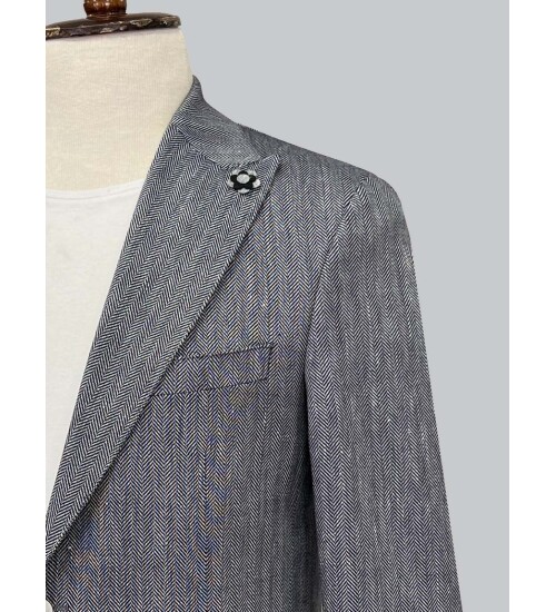SUIT SARTORIA LACİVERT KETEN CEKET 4337