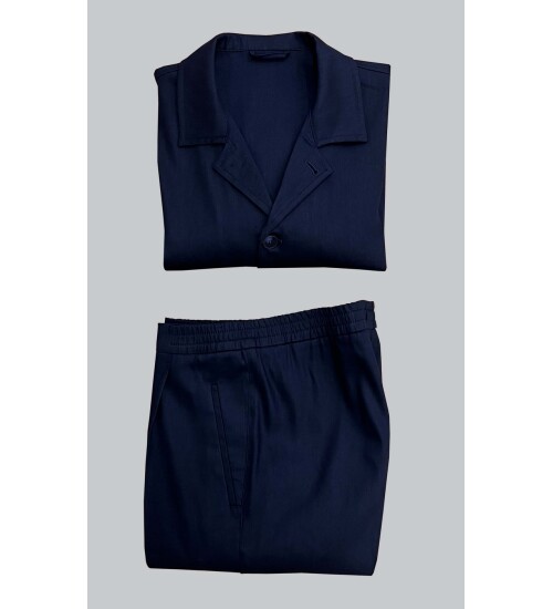 SUIT SARTORIA NAVY BLUE LINEN SUIT 4358