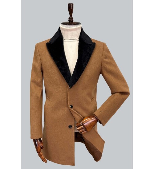 SUIT SARTORIA REMOVABLE COLLAR BROWN COAT 8083