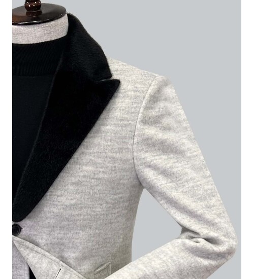 SUIT SARTORIA ÇIKARILABİLİR YAKA GRİ KABAN 8083