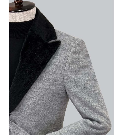 SUIT SARTORIA ÇIKARILABİLİR YAKA GRİ KABAN 8083