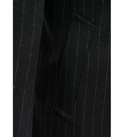 SUIT SARTORIA REMOVABLE COLLAR BLACK COAT 8083