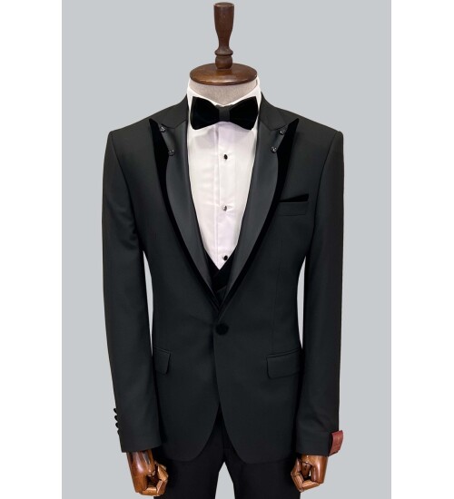SUIT SARTORIA BLACK TUXEDO 5063