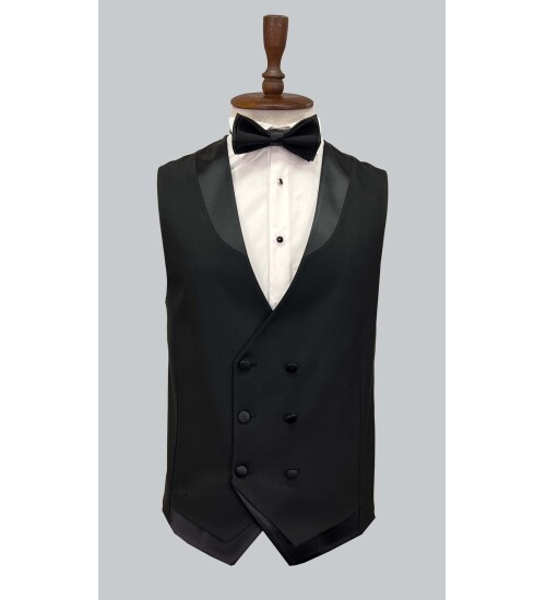 SUIT SARTORIA REMOVABLE LAPEL BLACK TUXEDO 5536