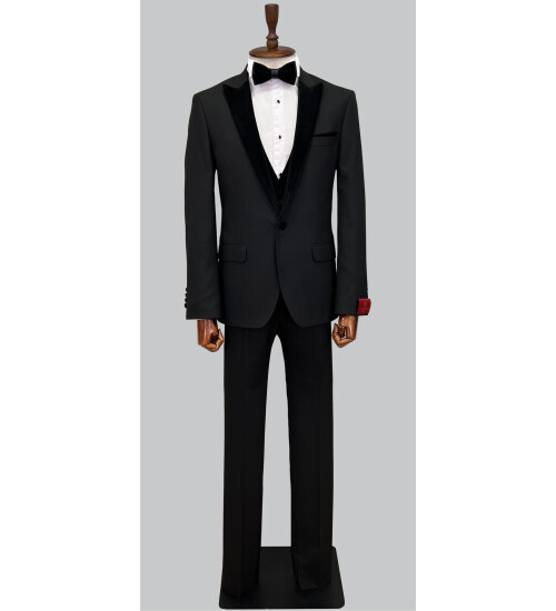 SUIT SARTORIA ÇIKMA YAKA SİYAH DAMATLIK 5063