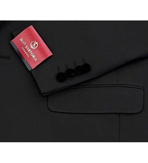 SUIT SARTORIA REMOVABLE LAPEL BLACK TUXEDO 5063