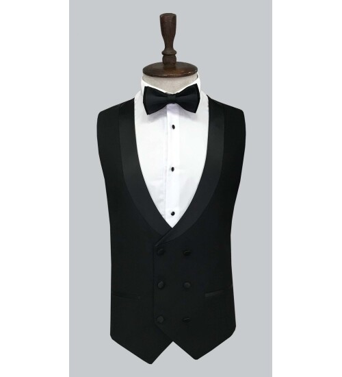 SUIT SARTORIA REMOVABLE LAPEL BLACK TUXEDO 5063
