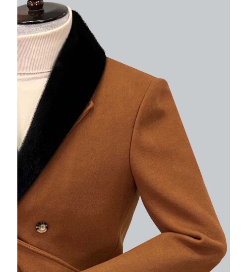 SUIT SARTORIA ÇIKARILABİLİR YAKA CAMEL KABAN 8082