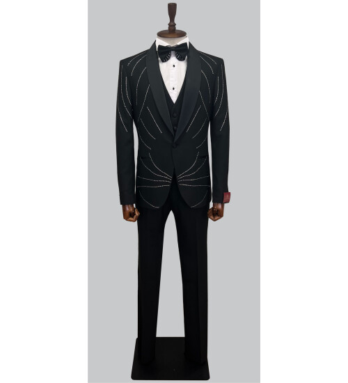 SUIT SARTORIA SİYAH TAŞLI DAMATLIK 5510