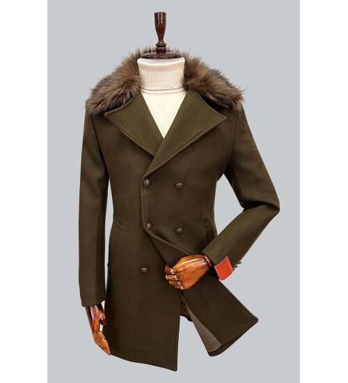 SUIT SARTORIA REMOVABLE COLLAR GREEN COAT 8090