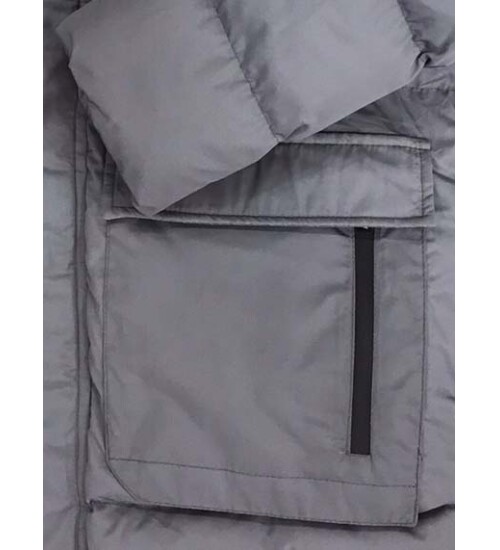 GREY HOODED COAT 8092