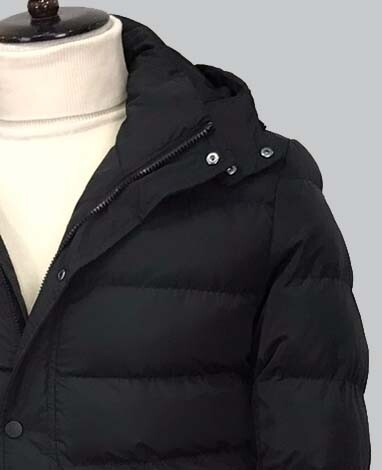 BLACK HOODED COAT 8092