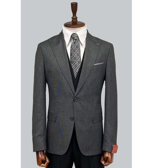 SUIT SARTORIA ÇİFT YÖNLÜ YELEKLİ KOYU GRİ TAKIM ELBİSE 2314