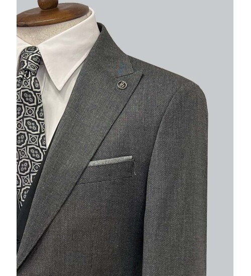 SUIT SARTORIA ÇİFT YÖNLÜ YELEKLİ KOYU GRİ TAKIM ELBİSE 2314
