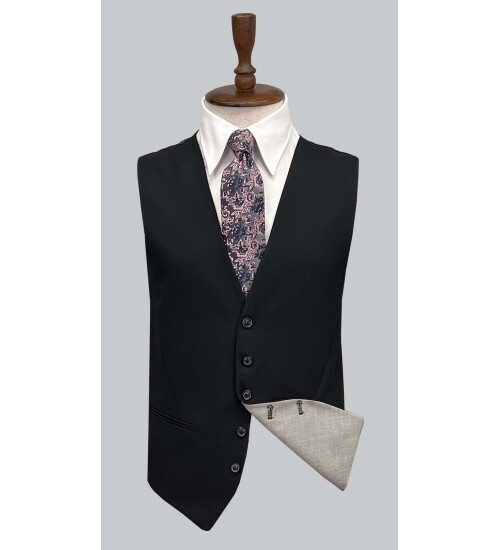 SUIT SARTORIA ÇİFT YÖNLÜ YELEKLİ KOYU GRİ TAKIM ELBİSE 2314