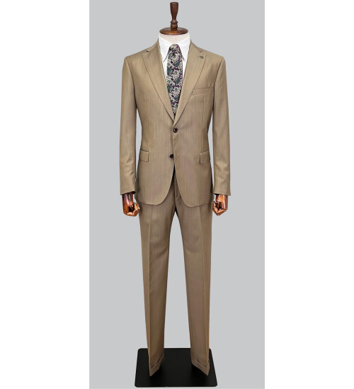 SUIT SARTORIA LIGHT BROWN WOOL SUIT 2317
