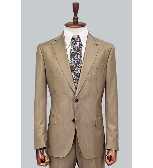 SUIT SARTORIA LIGHT BROWN WOOL SUIT 2317