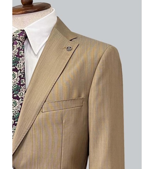 SUIT SARTORIA LIGHT BROWN WOOL SUIT 2317