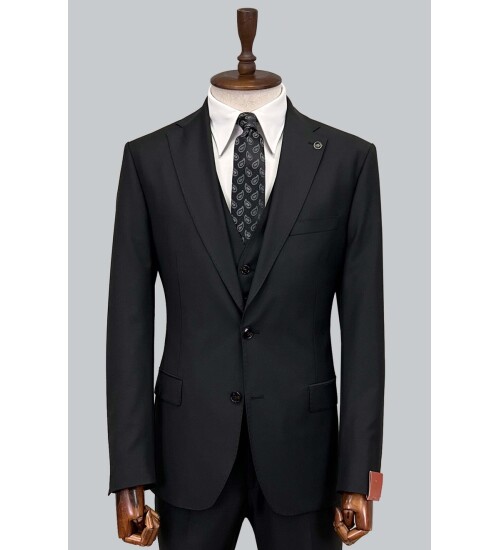SUIT SARTORIA BLACK WOOL SUIT 2300