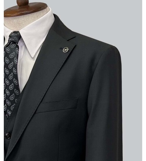 SUIT SARTORIA BLACK WOOL SUIT 2300