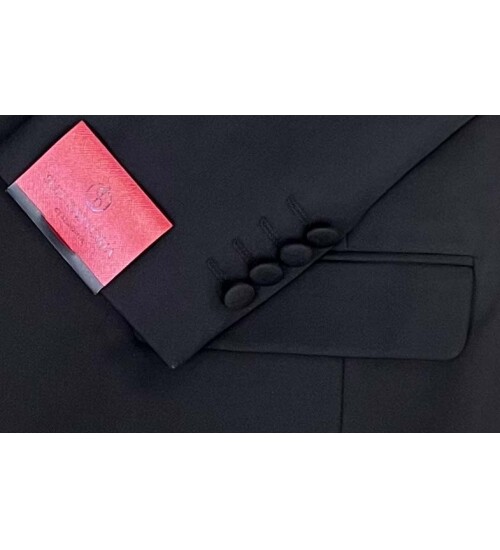 SUIT SARTORIA SİYAH ÇIKMA SİVRİ YAKA DAMATLIK 5641